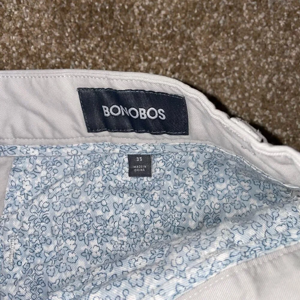 Bonobos shorts tan/khaki mid-rise cotton blend safari pockets SZ 35